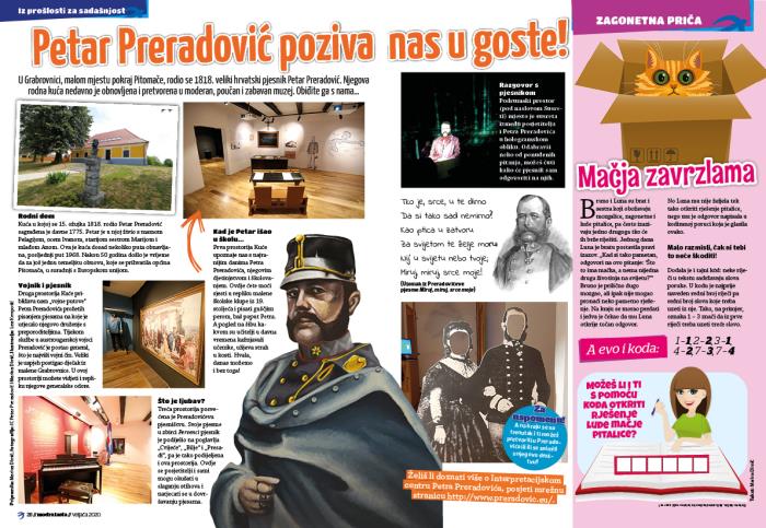 Članak o Kući Petra Preradovića u časopisu Modra lasta